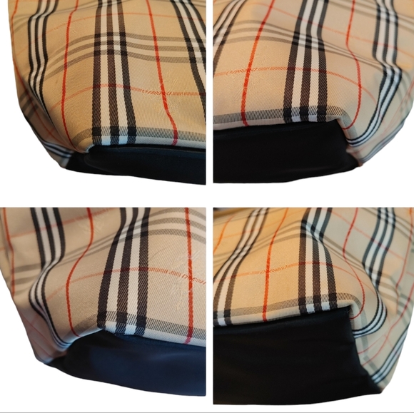 Burberry London Blue Label Check Nylon & Leather Tote Bag - Picture 9 of 16